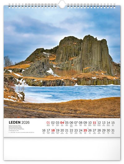 Nástěnný kalendář Vodní království 2026, 30 x 34 cm