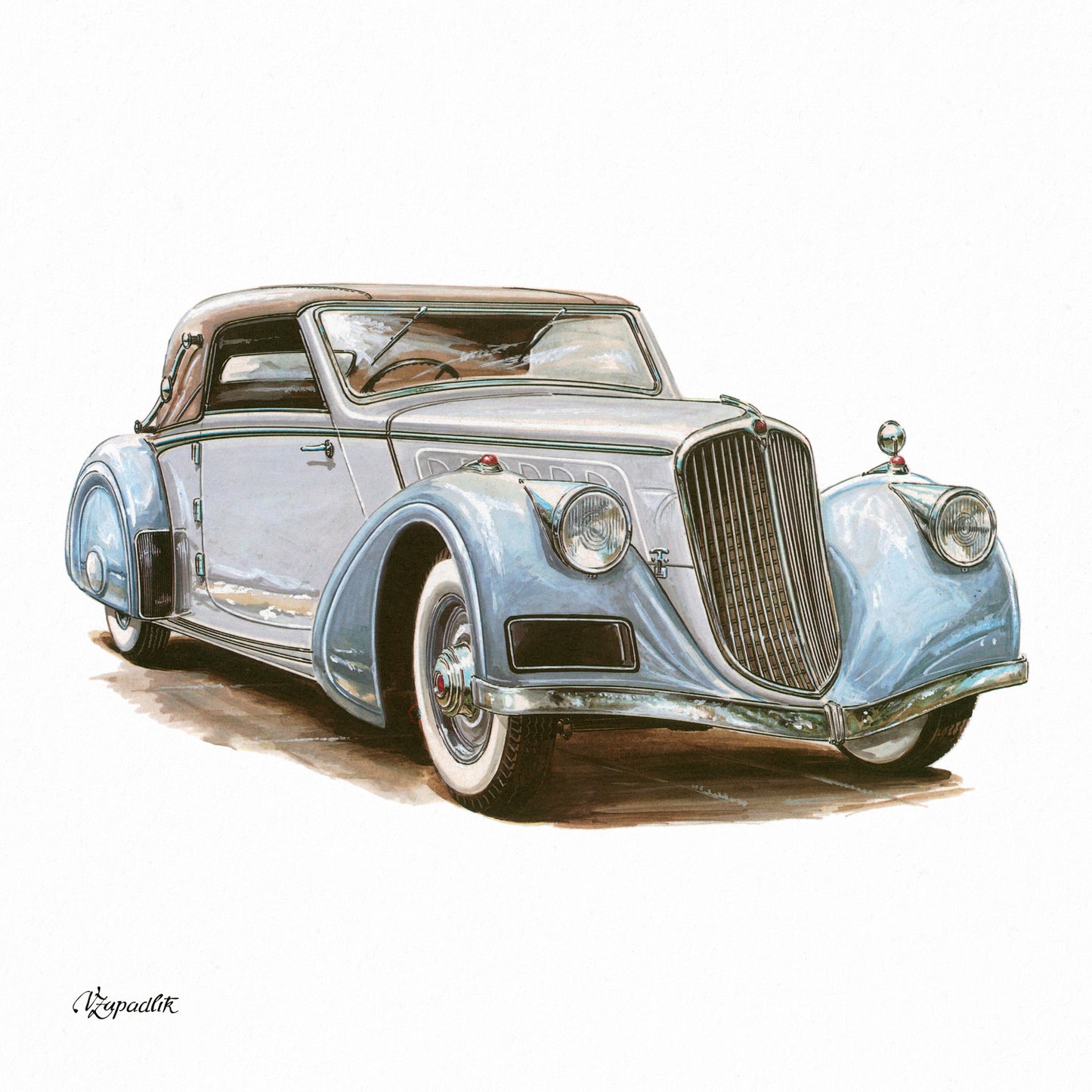 Poznámkový kalendář Classic Cars – Václav Zapadlík, 2026, 30 x 30 cm