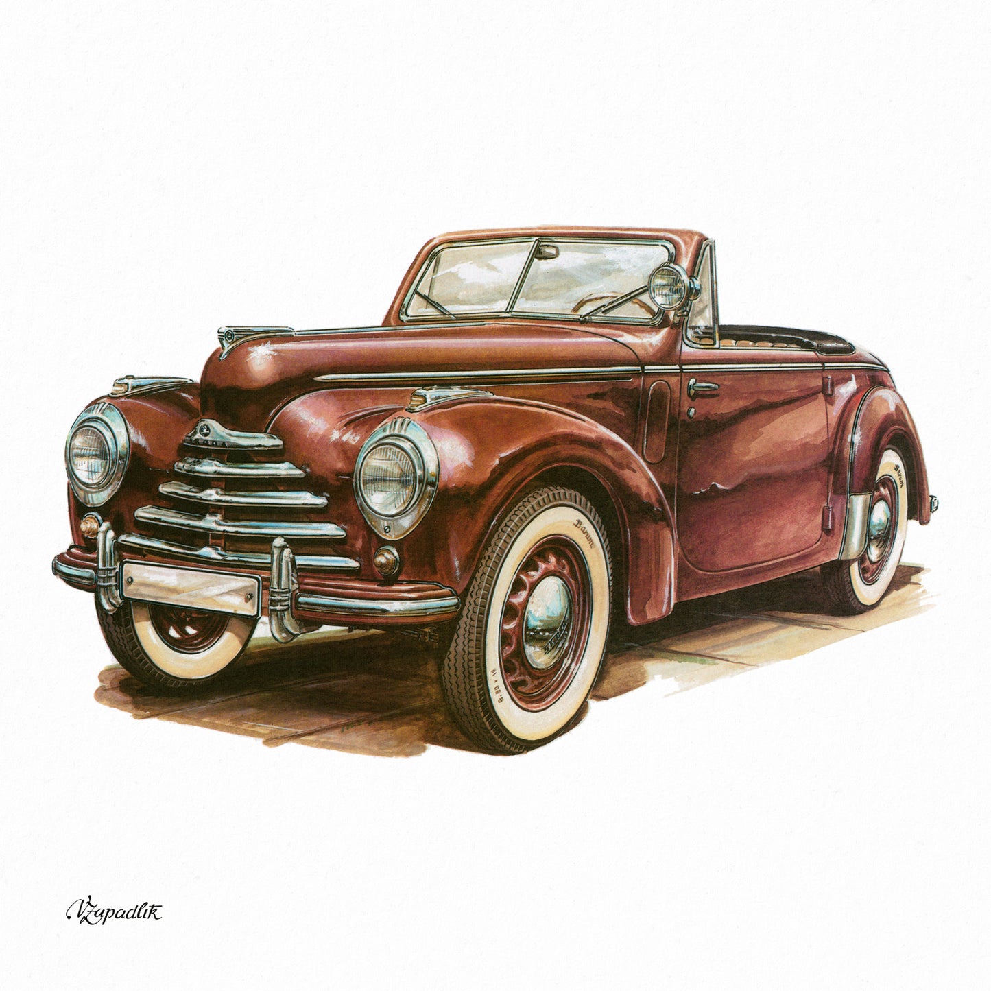 Poznámkový kalendář Classic Cars – Václav Zapadlík, 2026, 30 x 30 cm