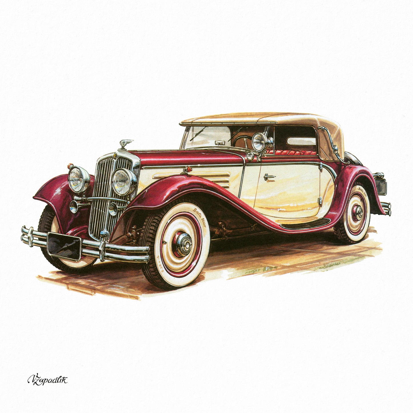 Poznámkový kalendář Classic Cars – Václav Zapadlík, 2026, 30 x 30 cm