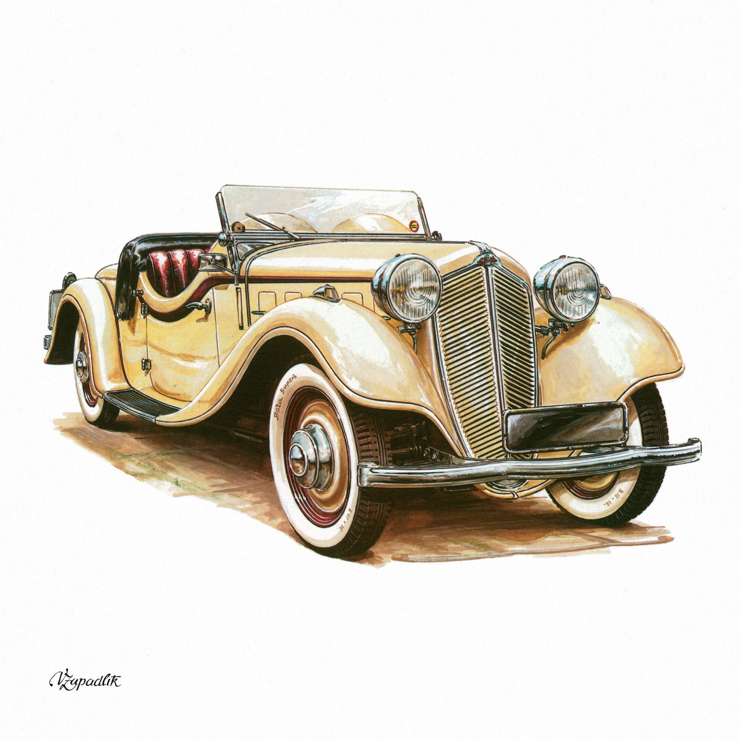 Poznámkový kalendář Classic Cars – Václav Zapadlík, 2026, 30 x 30 cm