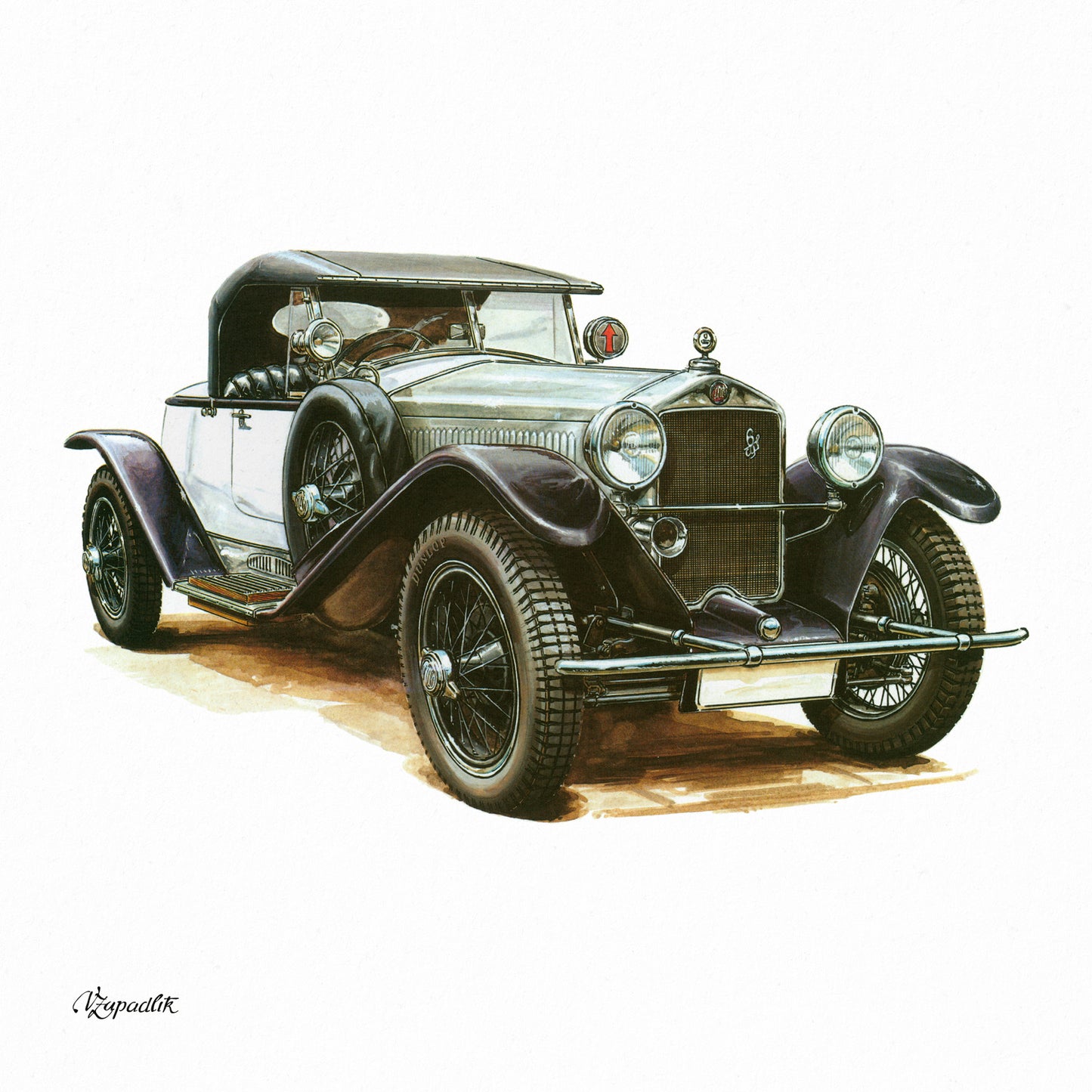Poznámkový kalendář Classic Cars – Václav Zapadlík, 2026, 30 x 30 cm