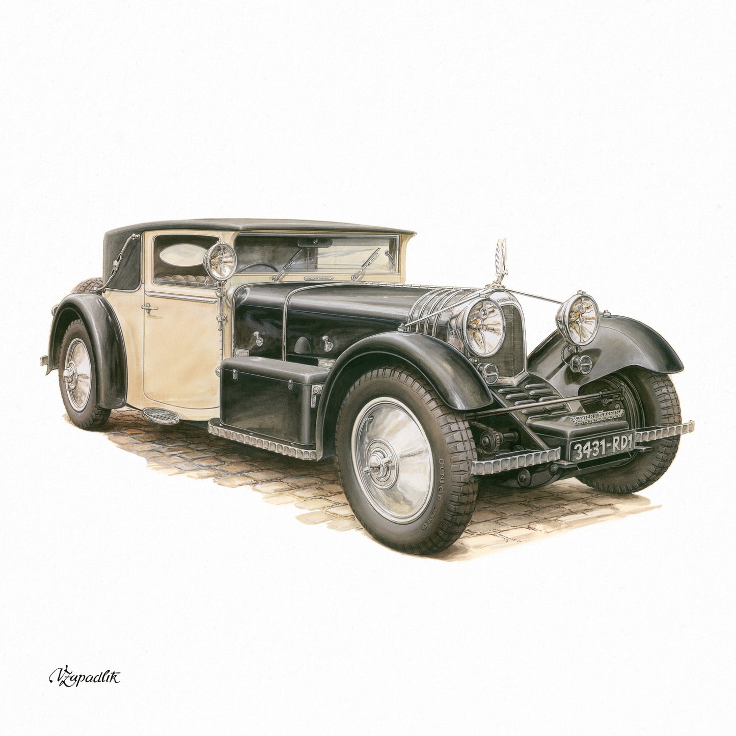 Poznámkový kalendář Classic Cars – Václav Zapadlík, 2026, 30 x 30 cm