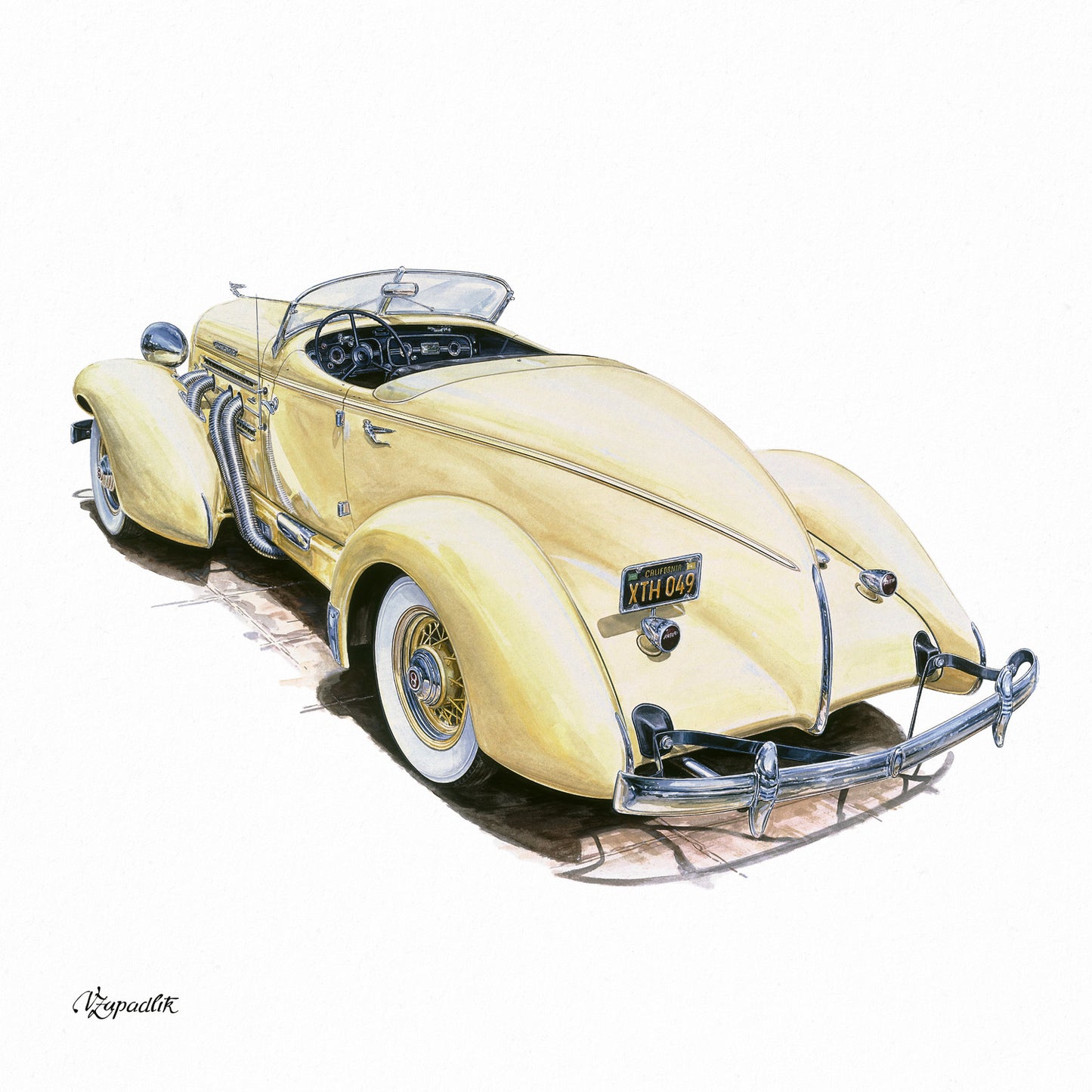 Poznámkový kalendář Classic Cars – Václav Zapadlík, 2026, 30 x 30 cm