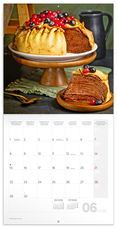 Poznámkový kalendář Sladké chvilky 2026, 30 x 30 cm