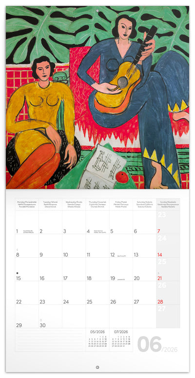 Poznámkový kalendář Henri Matisse 2026, 30 x 30 cm