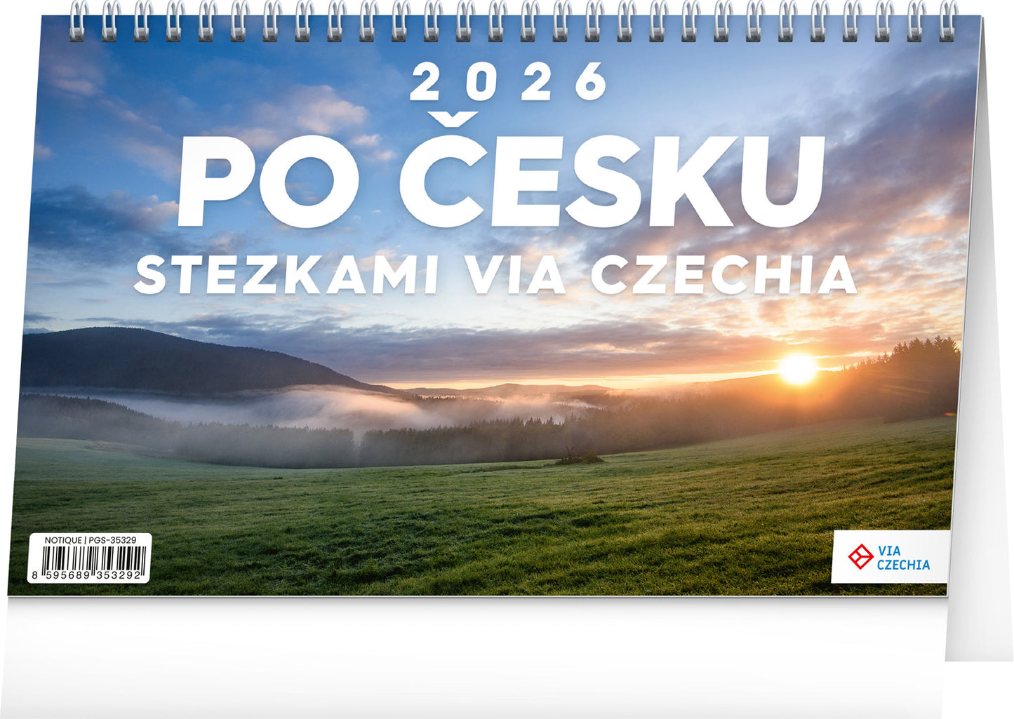 Stolní kalendář Po Česku stezkami Via Czechia 2026, 23,1 x 14,5 cm