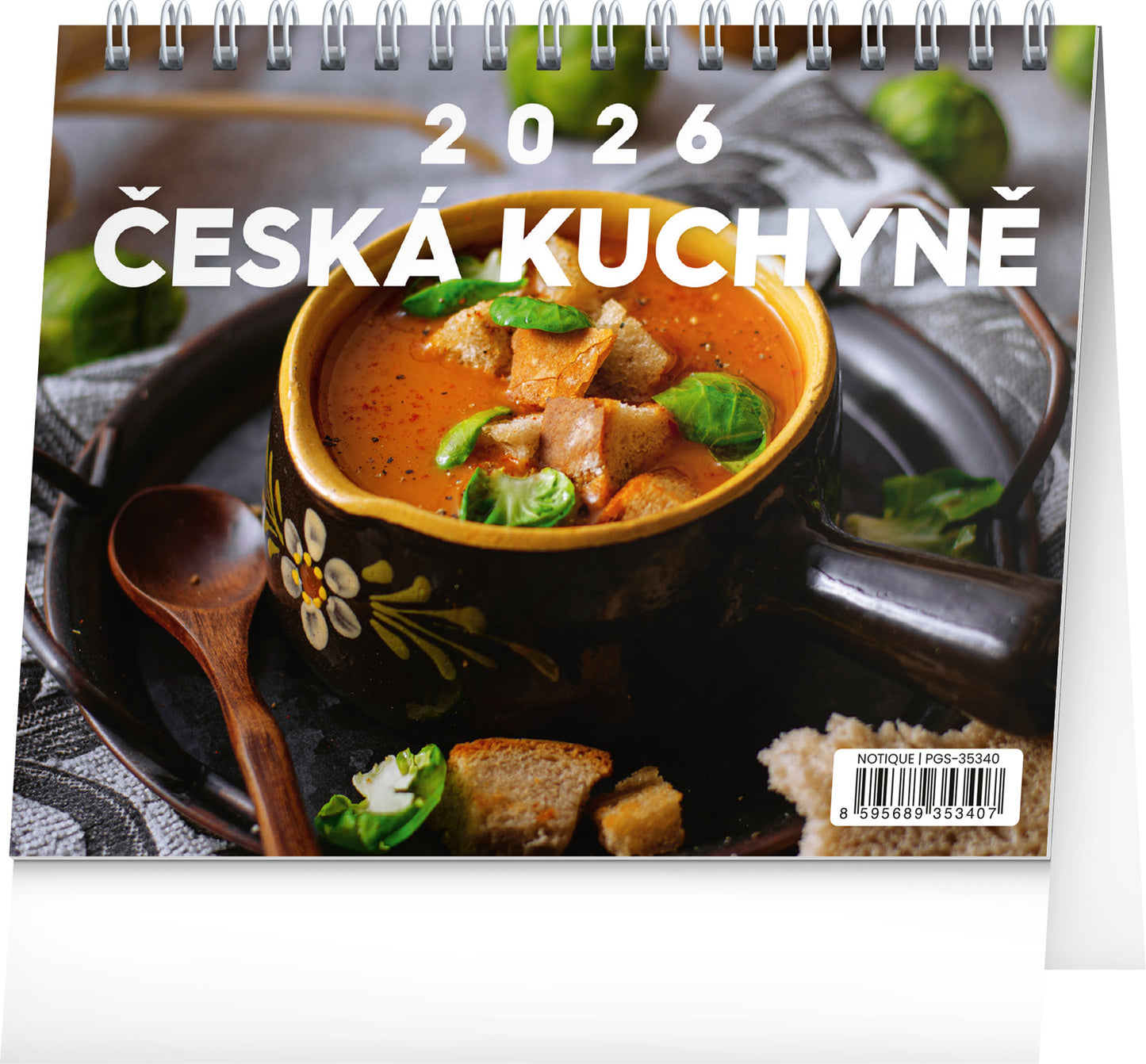 Stolní kalendář Česká kuchyně 2026, 16,5 x 13 cm