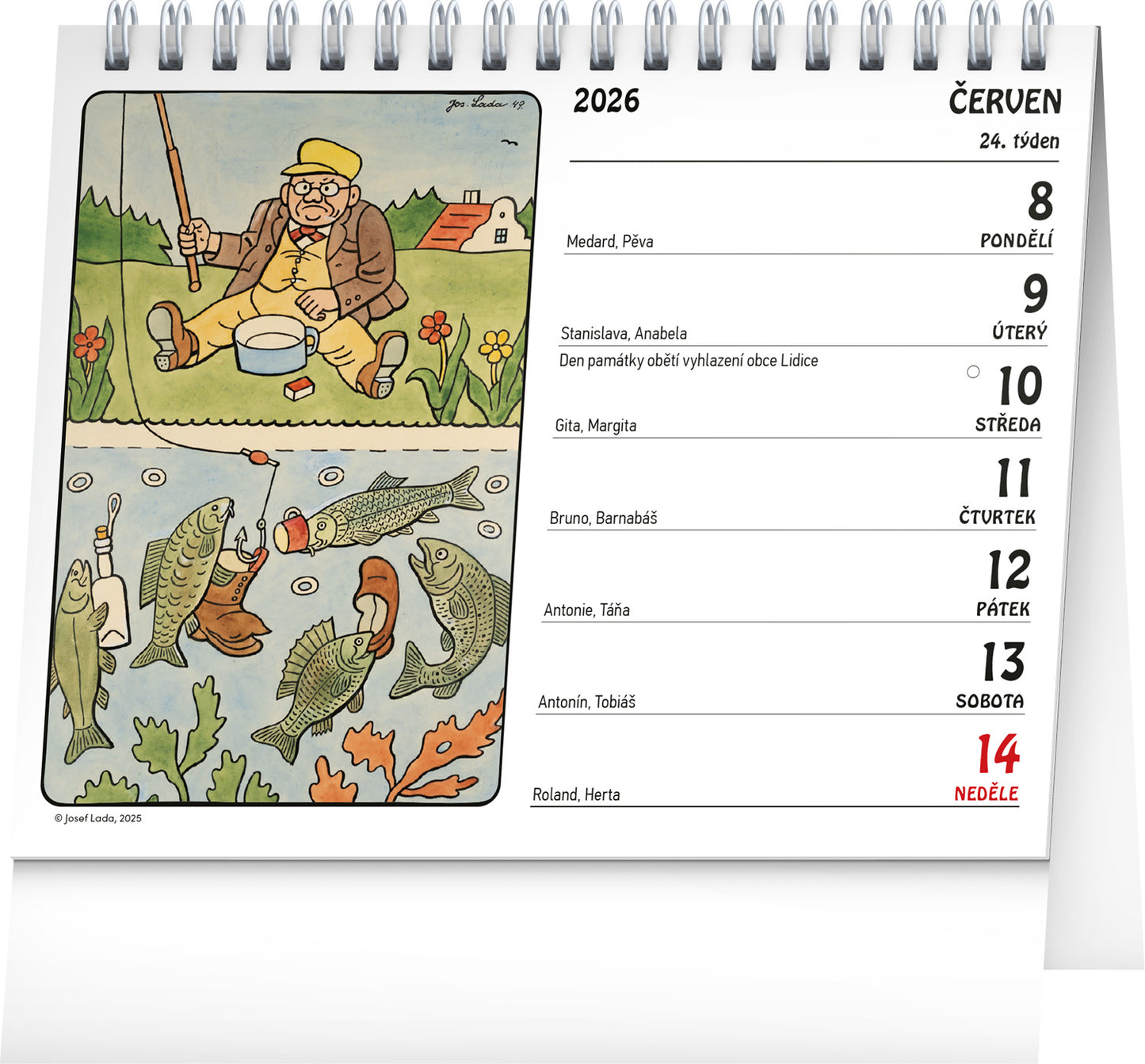 Stolní kalendář Josef Lada 2026, 16,5 x 13 cm