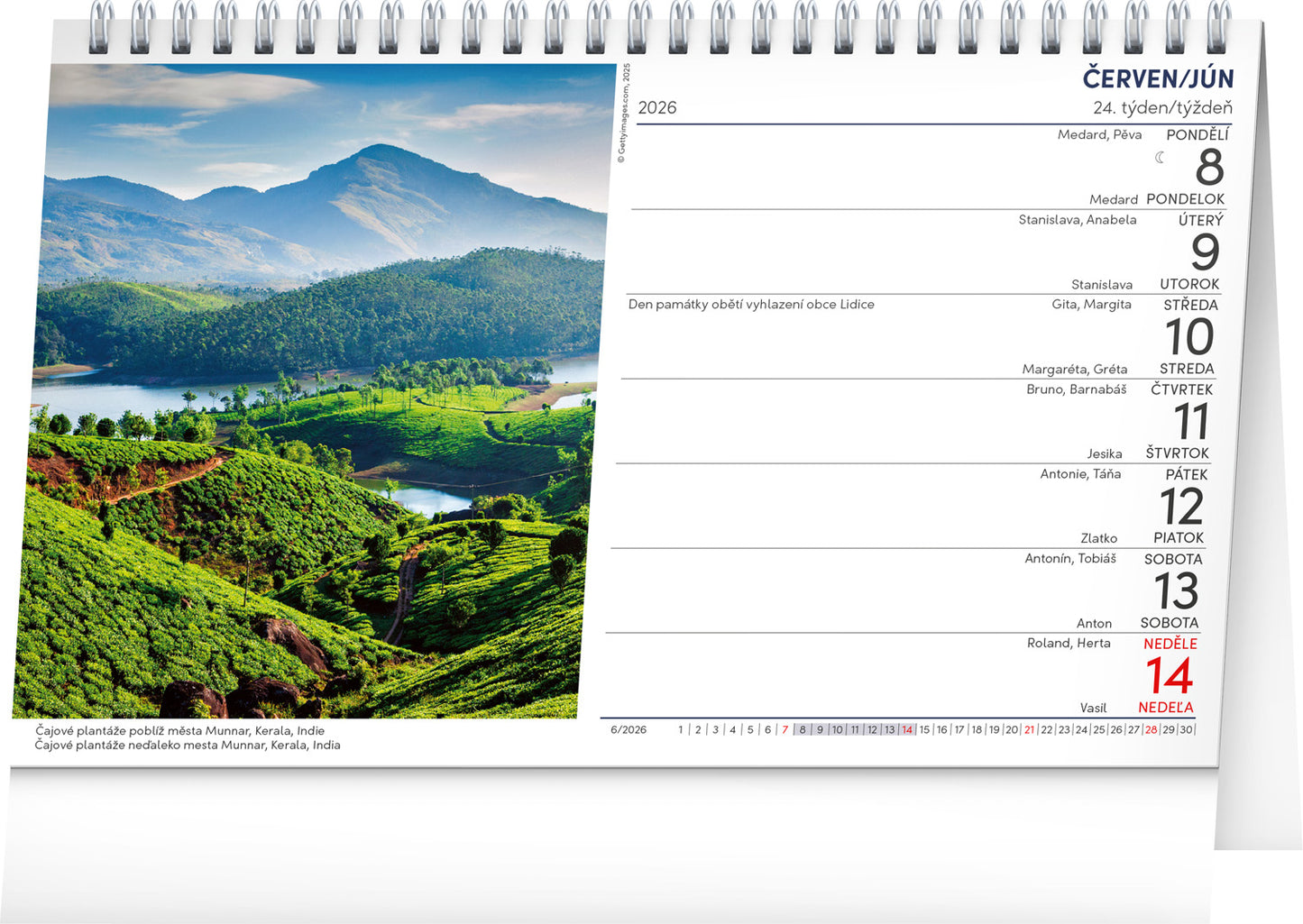 Stolní kalendář Krajina CZ/SK 2026, 23,1 x 14,5 cm