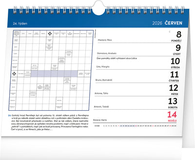 Stolní kalendář s křížovkami s háčkem 2026, 30 x 21 cm