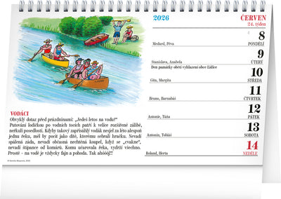 Stolní kalendář Naše hobby 2026 – Kamila Skopová, 23,1 x 14,5 cm