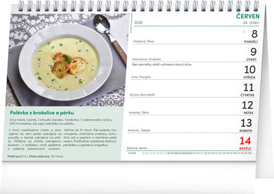 Stolní kalendář Polévky 2026, 23,1 x 14,5 cm