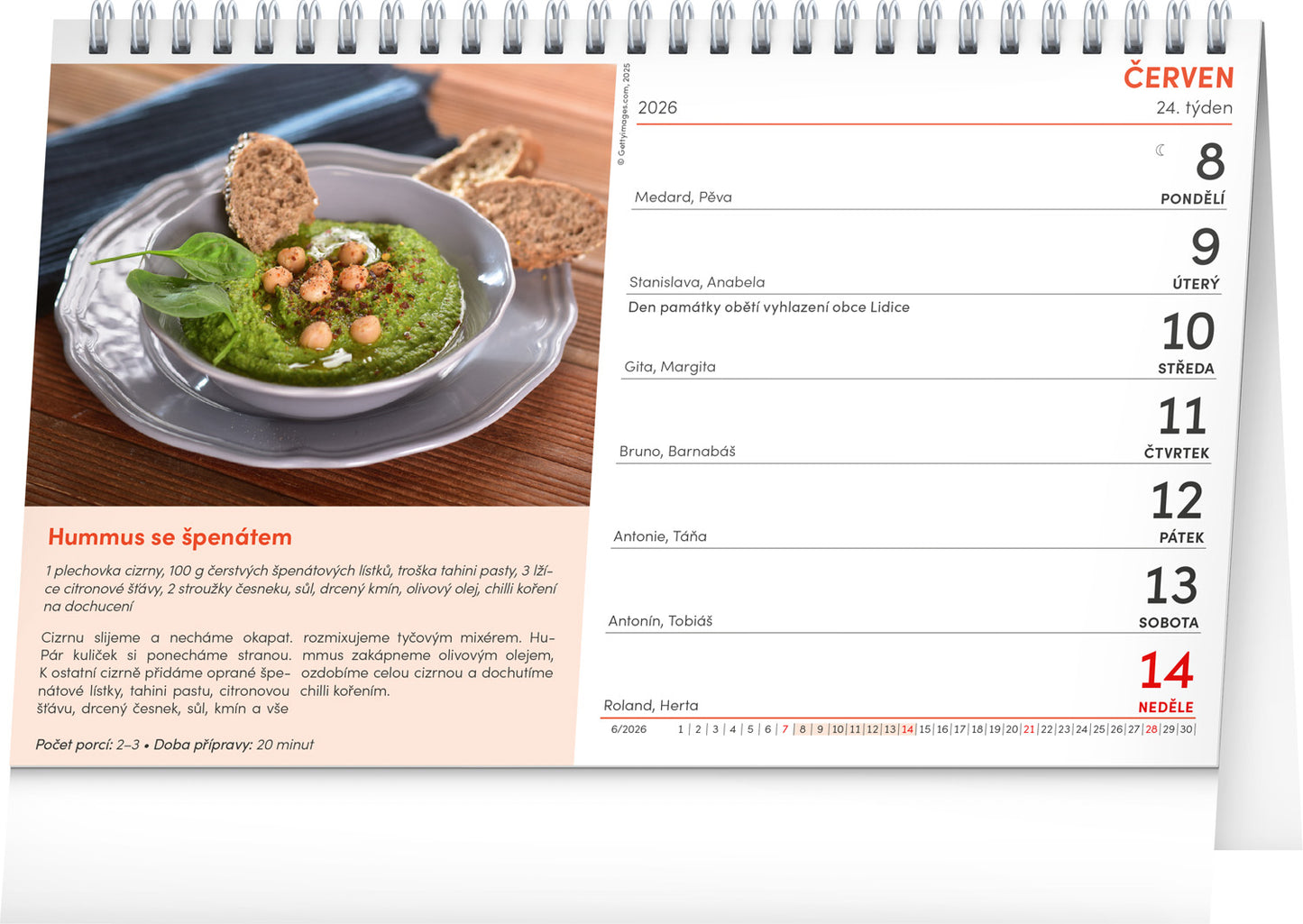 Stolní kalendář Recepty za kačku 2026, 23,1 x 14,5 cm