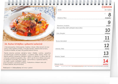 Stolní kalendář Středomořská kuchyně 2026, 23,1 x 14,5 cm