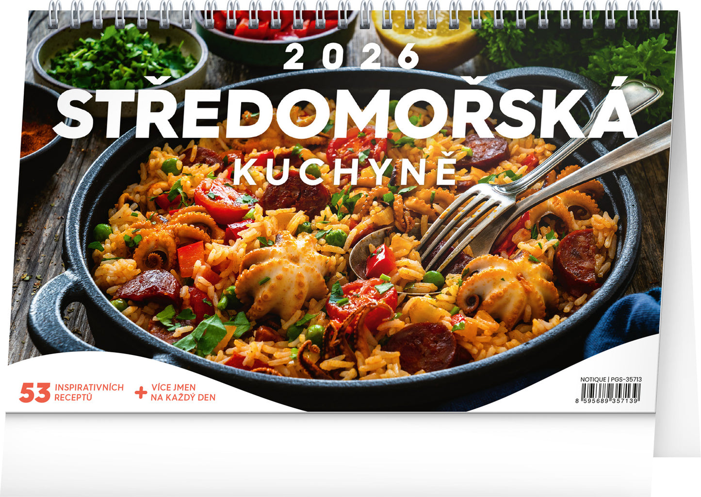 Stolní kalendář Středomořská kuchyně 2026, 23,1 x 14,5 cm