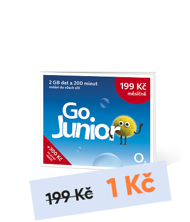 O2 SIM karta Go Junior 2 GB dat a 200 minut