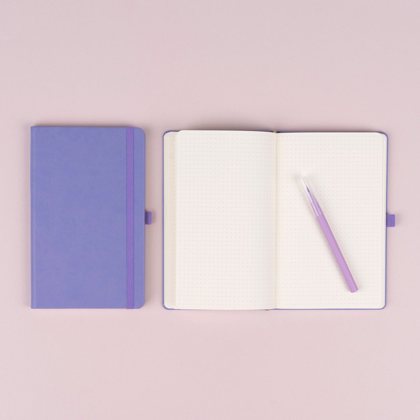 Notes Lila, tečkovaný, 13 × 21 cm