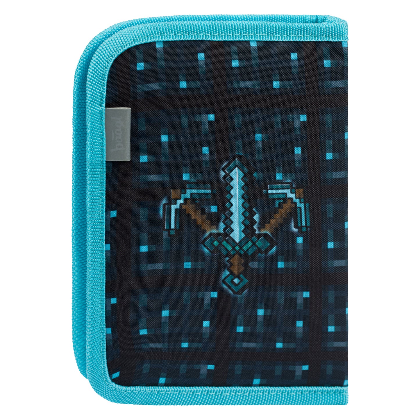 Školní penál jednopatrový Minecraft Blue Axe
