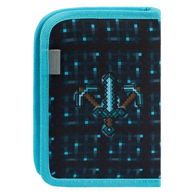 Školní penál jednopatrový Minecraft Blue Axe