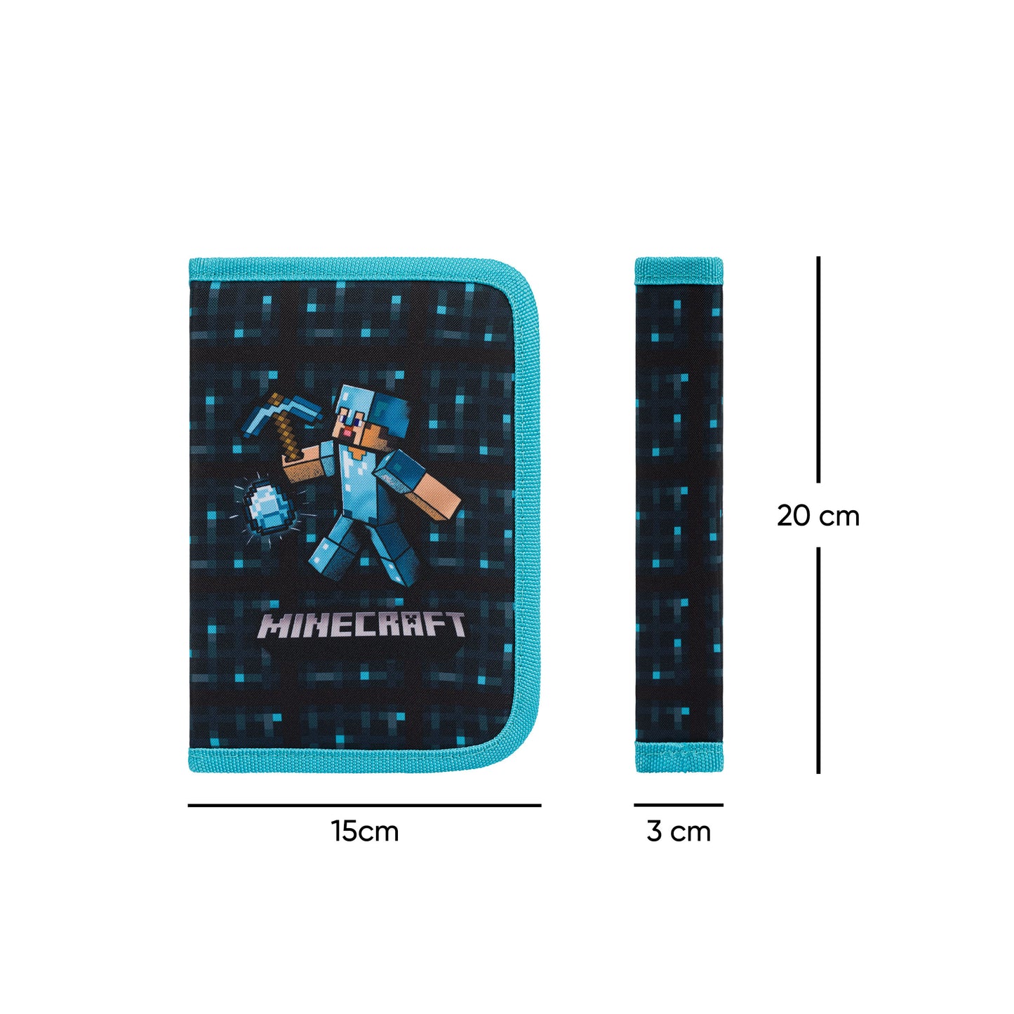 Školní penál jednopatrový Minecraft Blue Axe