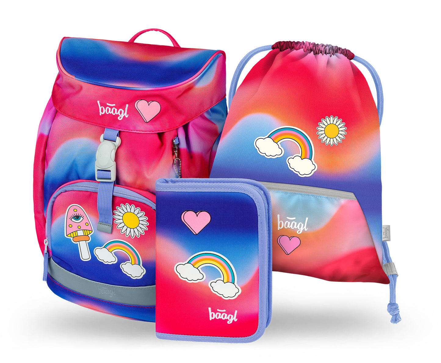 Školní set Airy Duha červený