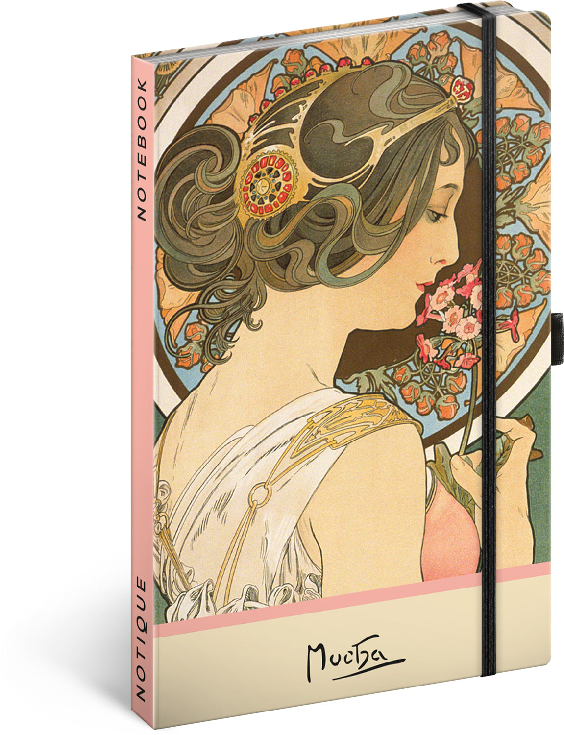 Notes Alfons Mucha – Petrklíč, tečkovaný, 13 × 21 cm