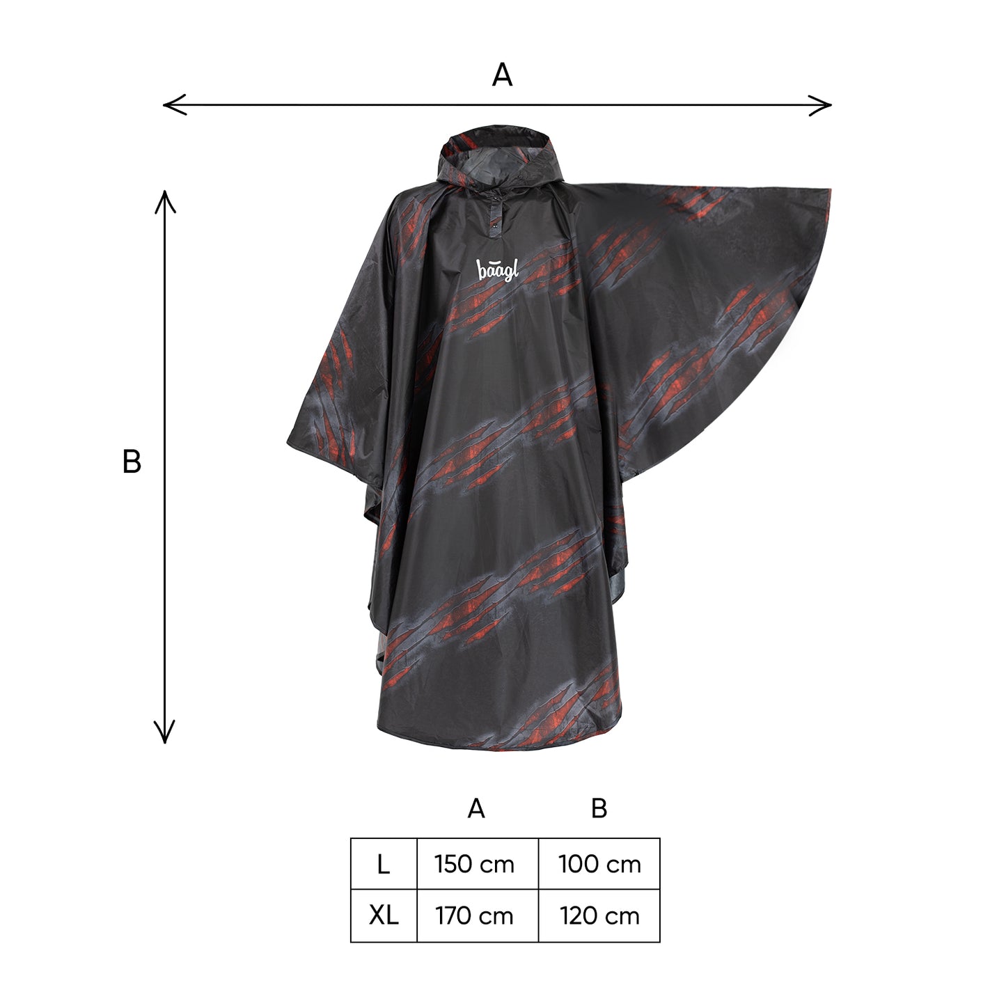 Outdoor pláštěnka pončo Láva vel. L (150 -170 cm)