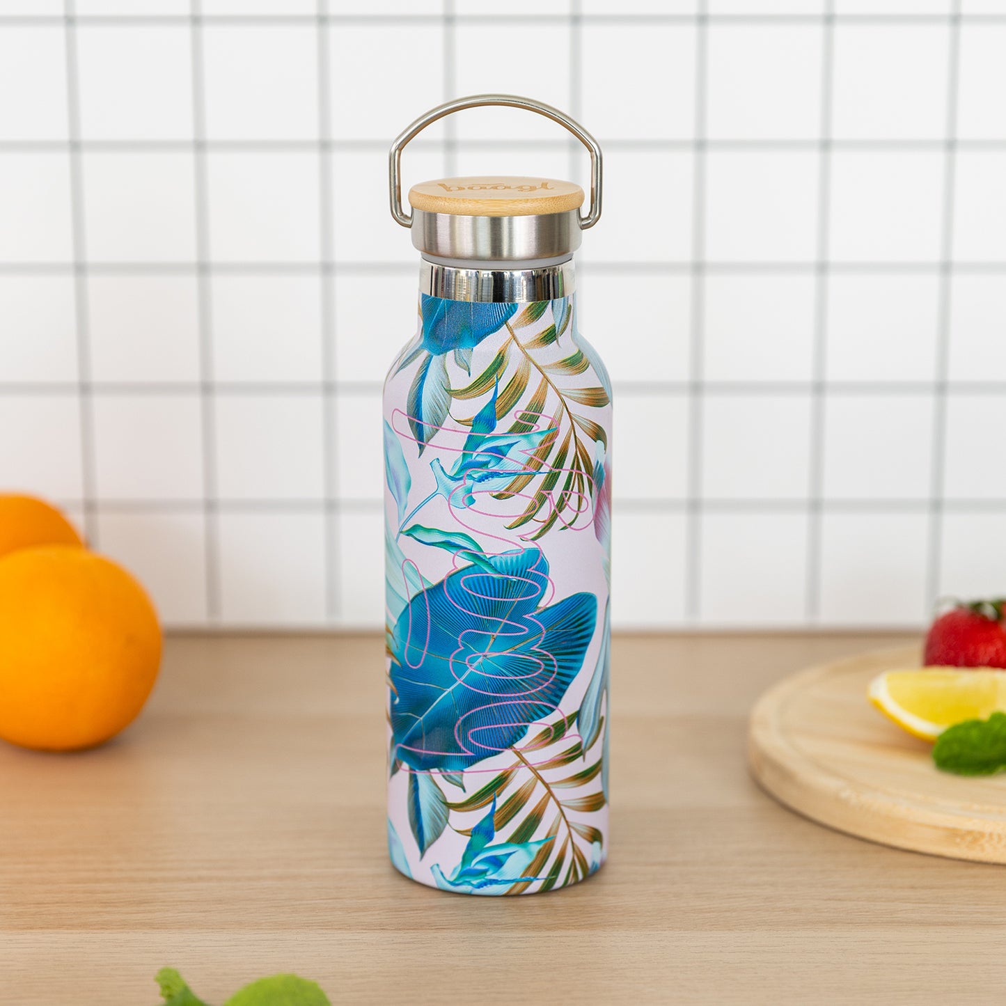 Termoláhev s bambusovým víčkem Leafs, 500 ml