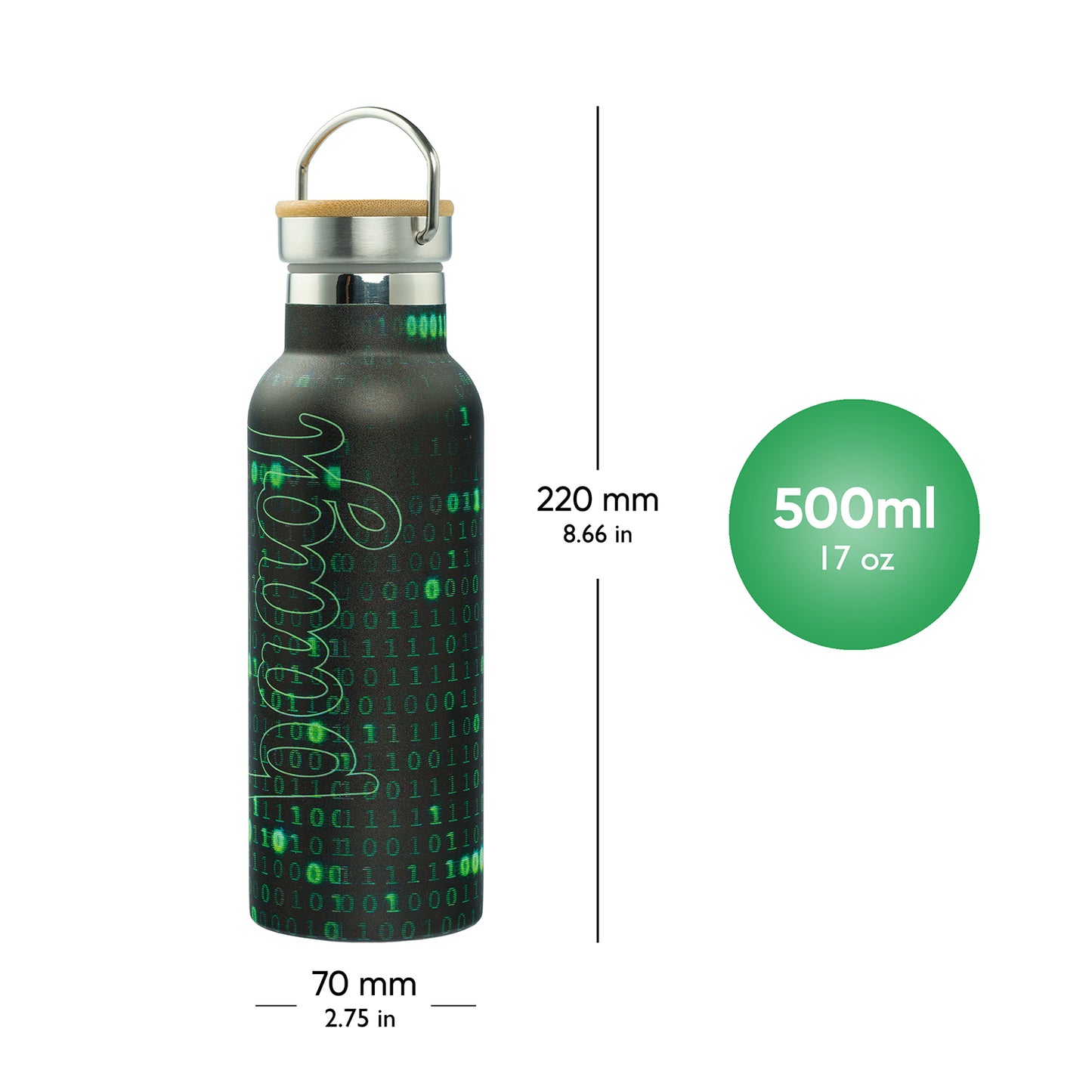 Termoláhev s bambusovým víčkem Numbers, 500 ml