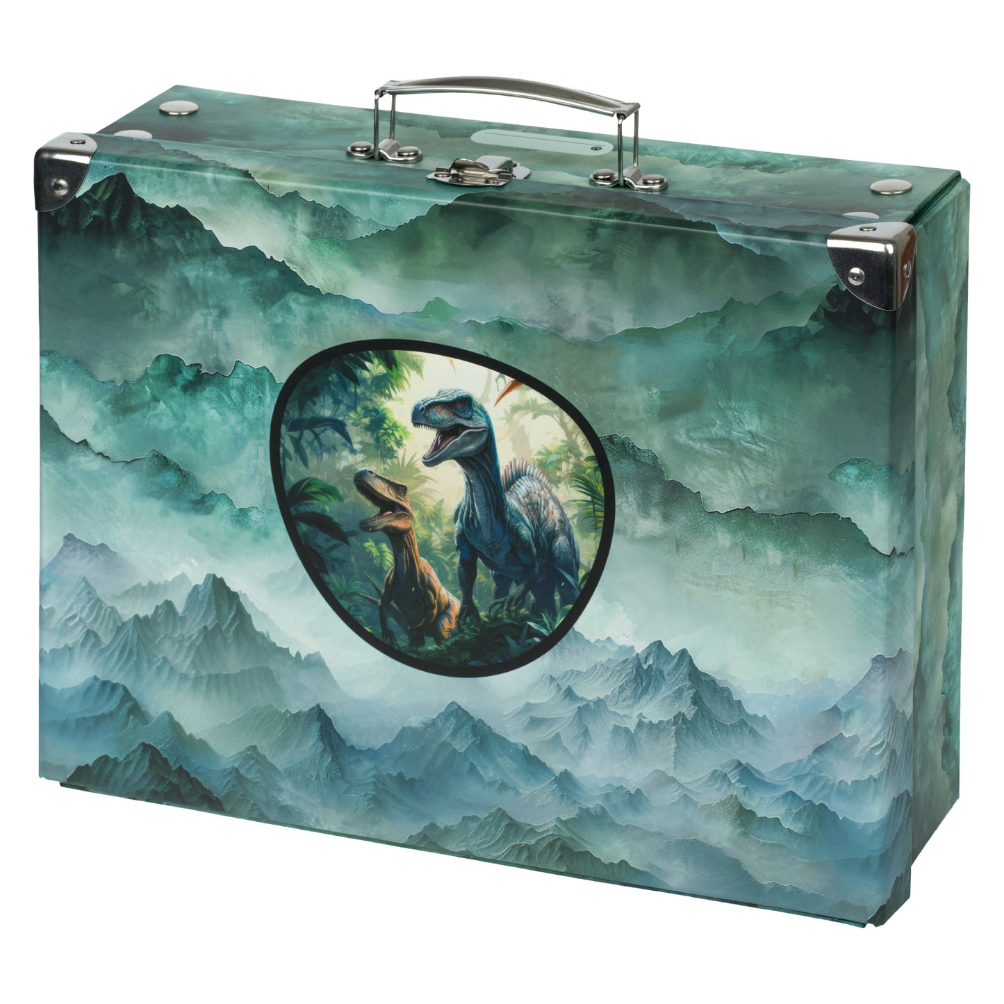Skládací školní kufřík Dino s kováním