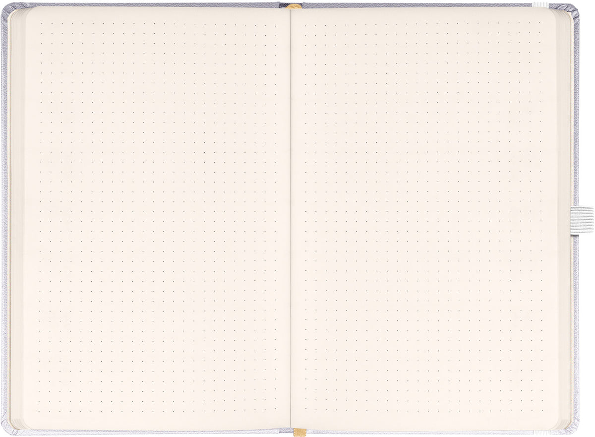 Notes Balacron, stříbrný, tečkovaný, 15 x 21 cm