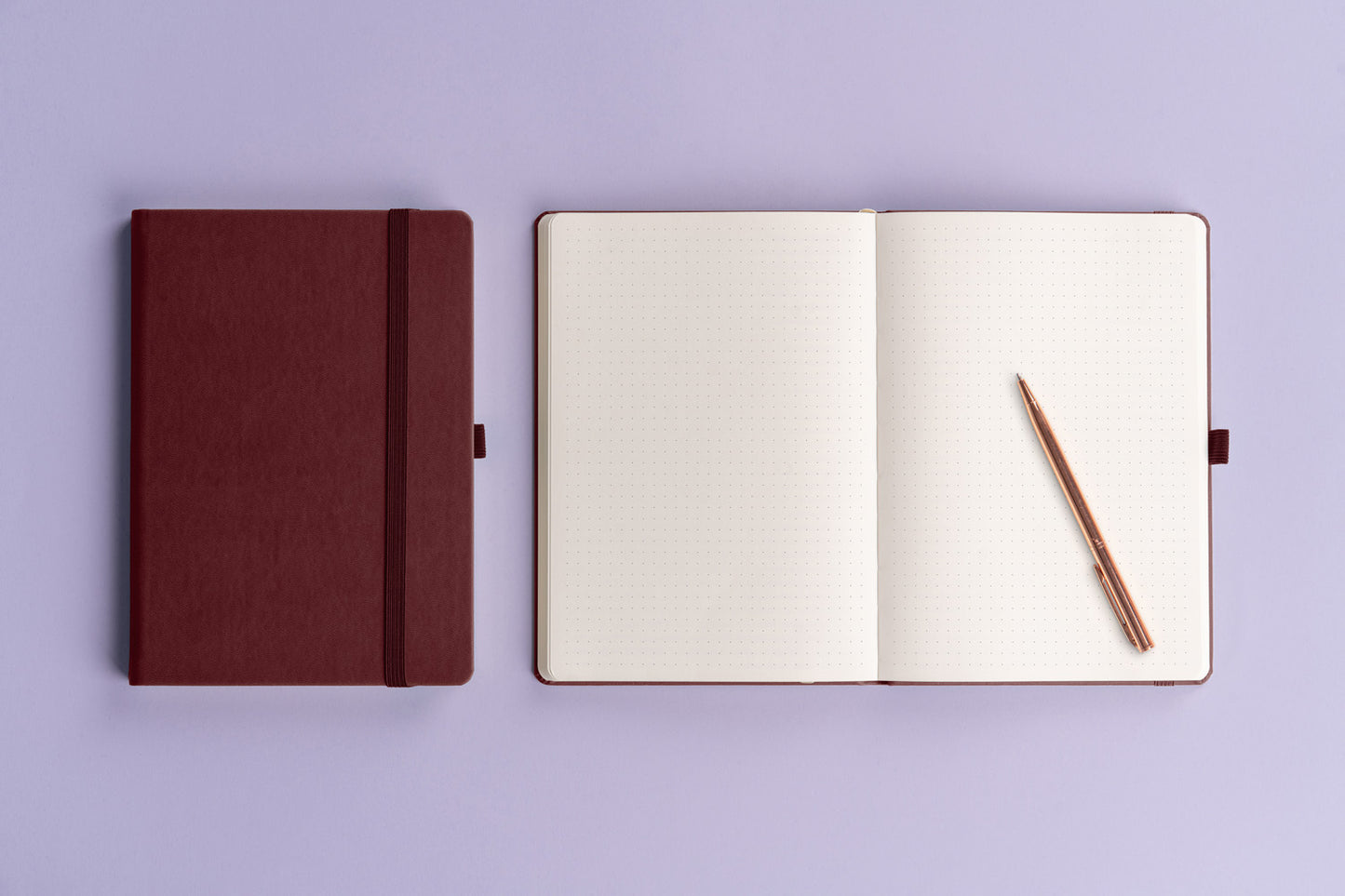 Notes Aprint Neo, vínový, tečkovaný, 15 x 21 cm