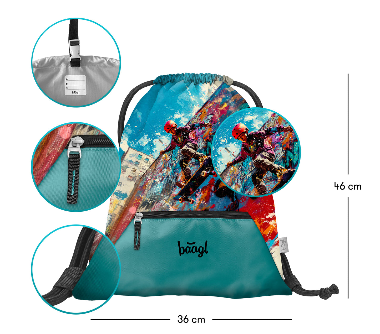 Sáček s kapsou Skatepark