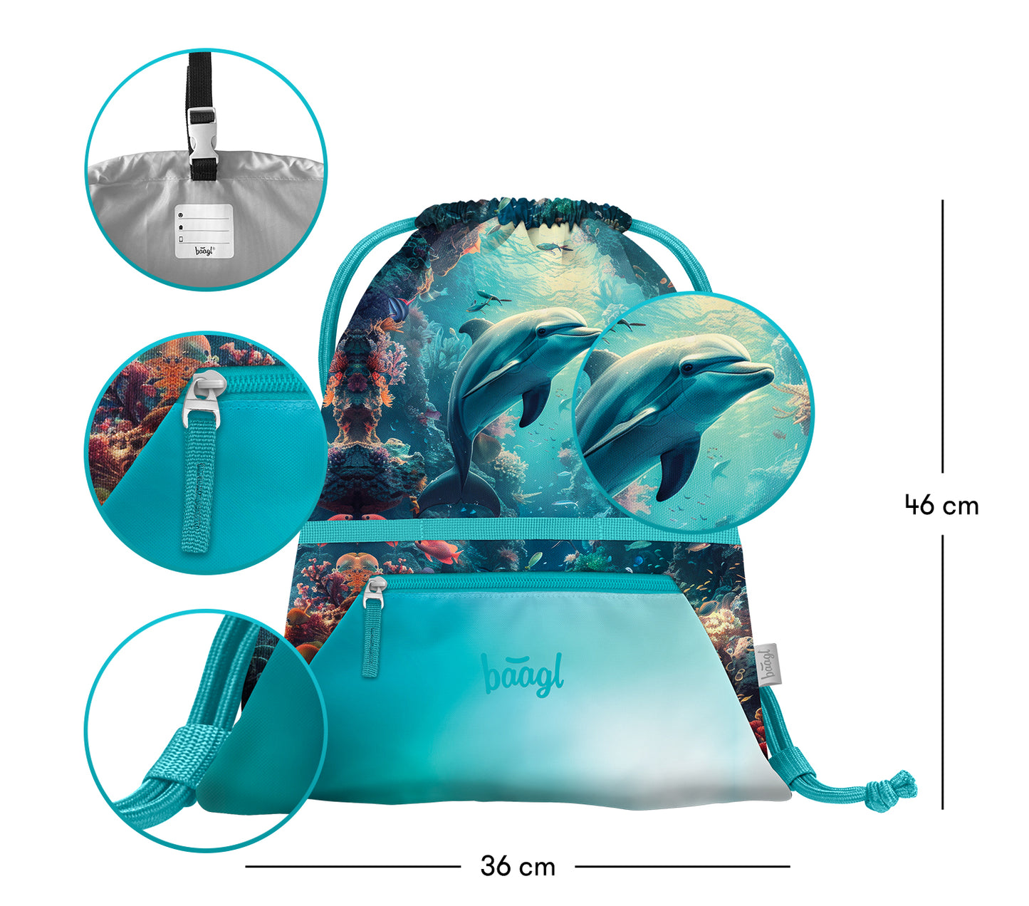 Sáček s kapsou Delfín