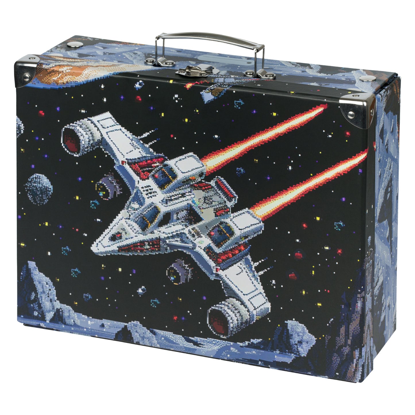 Skládací školní kufřík Pixel Space s kováním