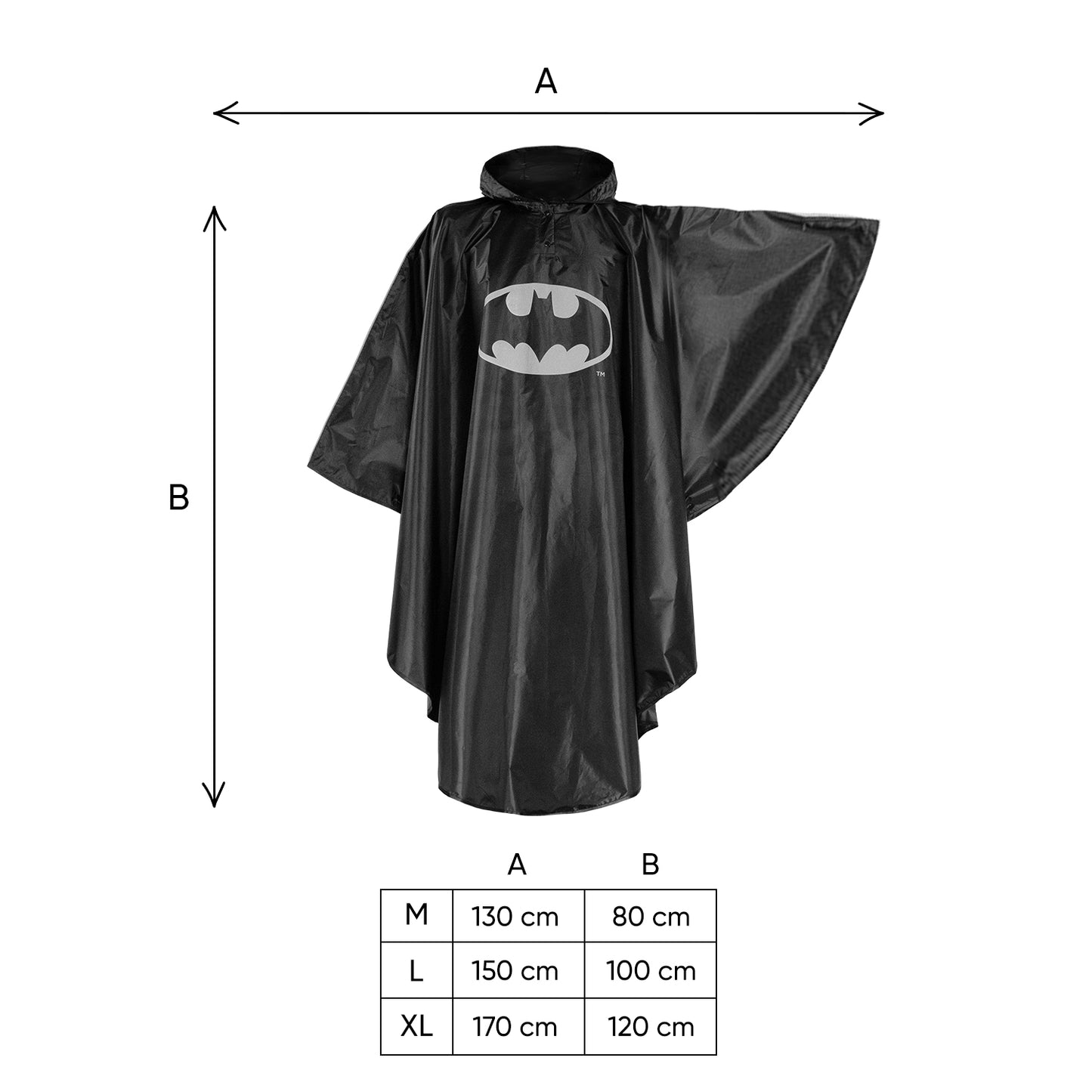 Outdoor pláštěnka pončo Batman Logo vel. XL (170 -190 cm)