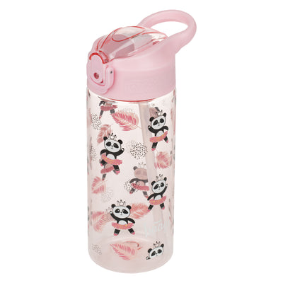 Tritanová láhev na pití s brčkem Panda, 500 ml
