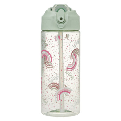 Tritanová láhev na pití s brčkem Duha, 500 ml