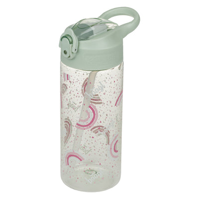 Tritanová láhev na pití s brčkem Duha, 500 ml