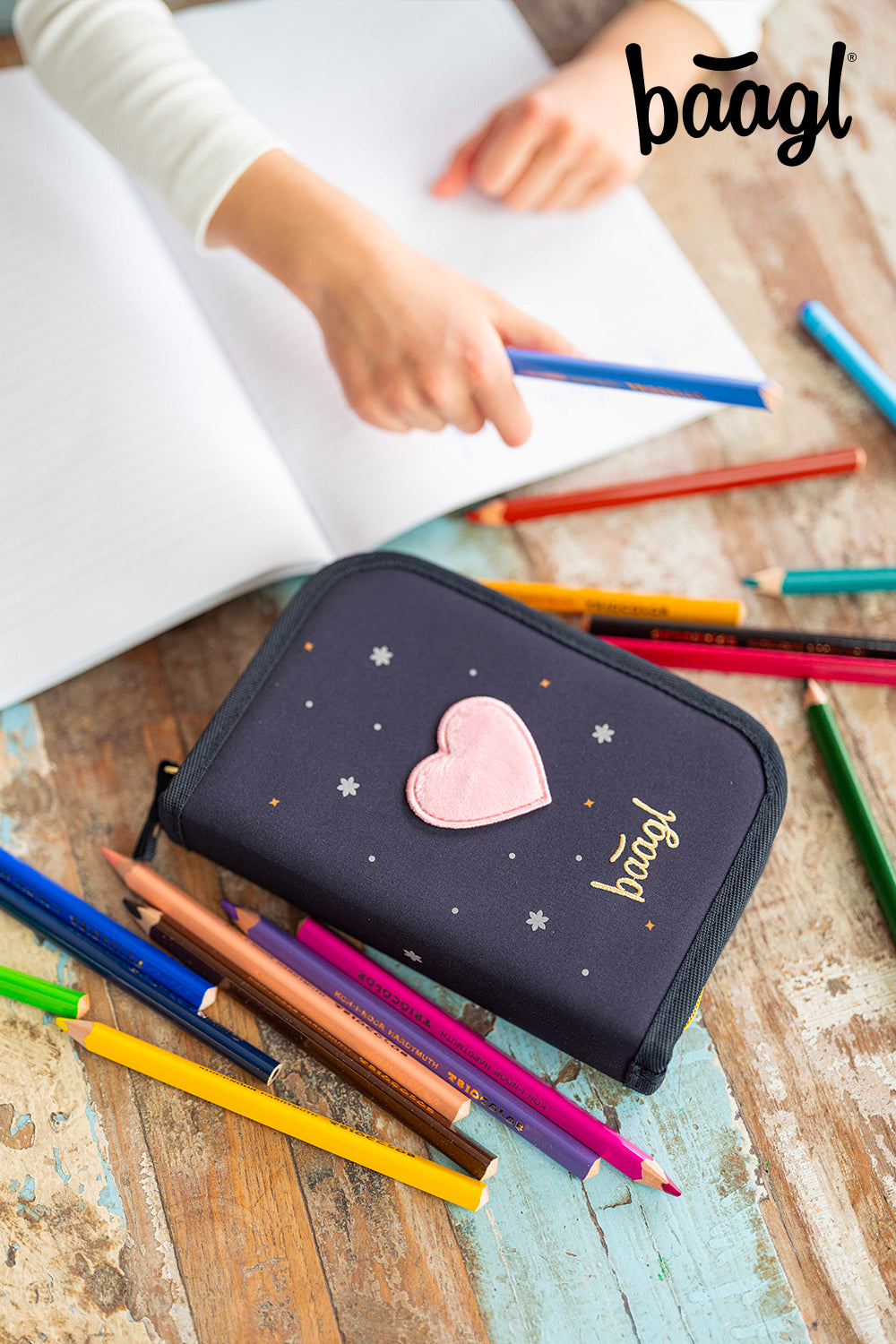 Školní penál jednopatrový Unicorn Gold