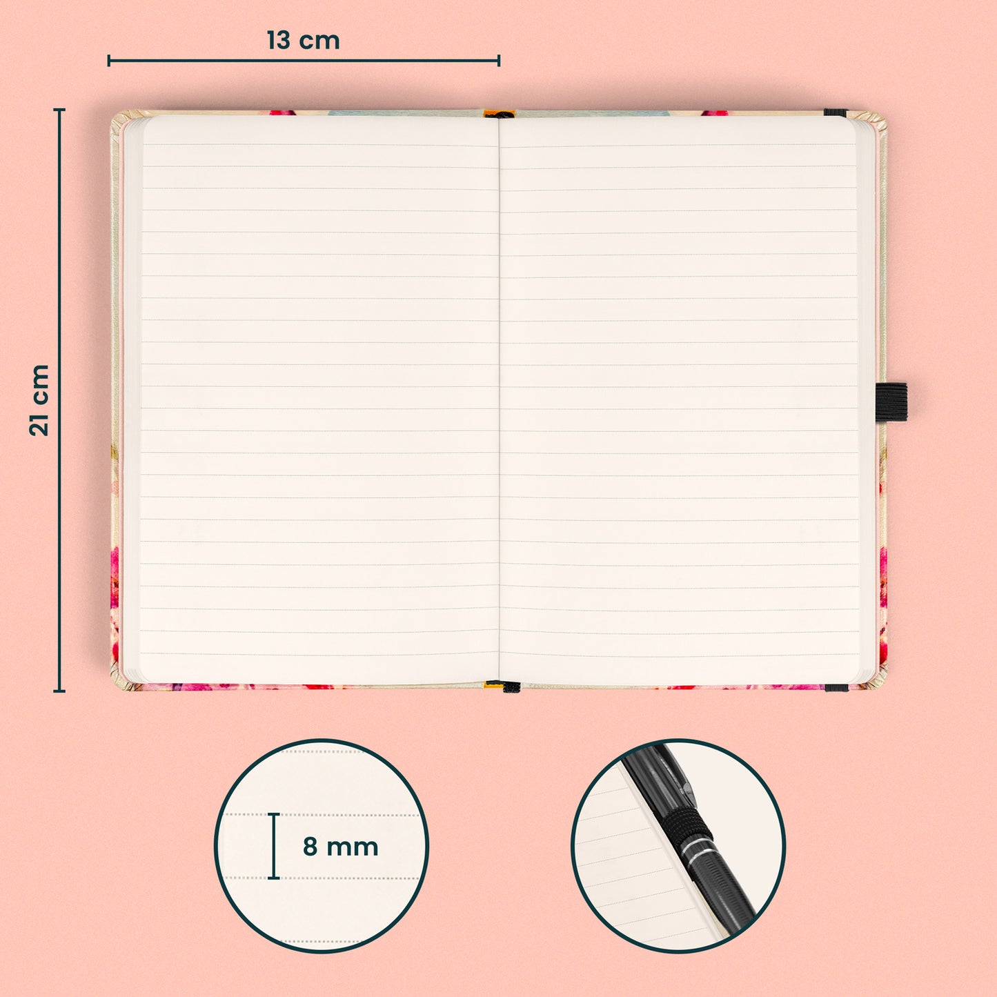 Notes Ptáčci – sakura Kateřiny Winterové, linkovaný, 13 x 21 cm