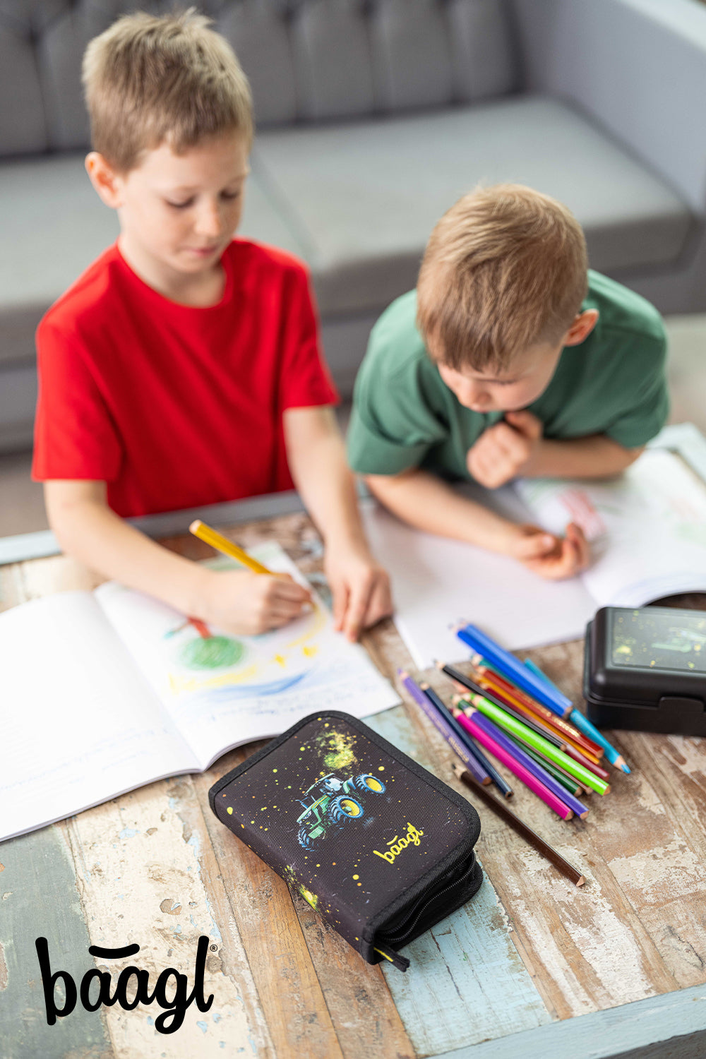 Školní penál jednopatrový Traktor