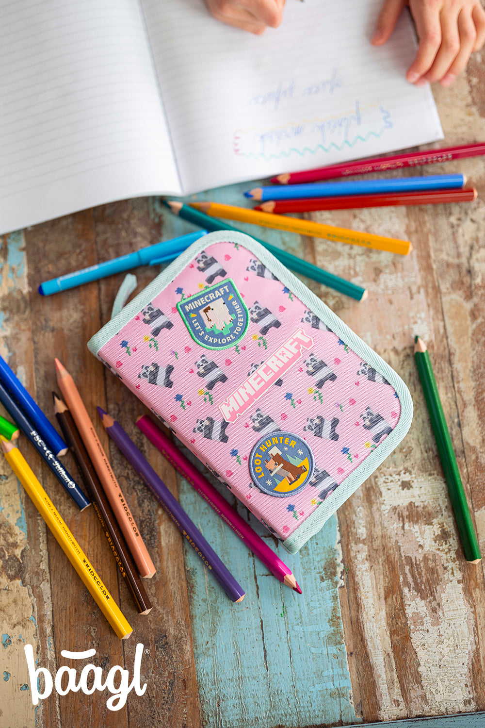 Školní penál jednopatrový Minecraft Panda