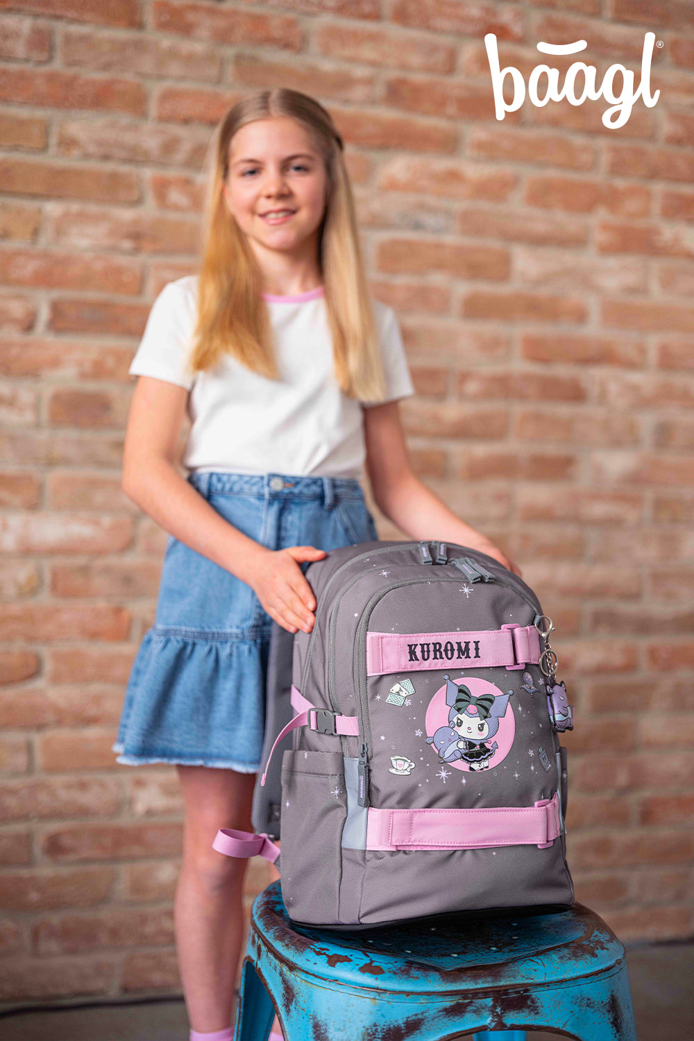 Školní batoh Skate Kuromi Grey