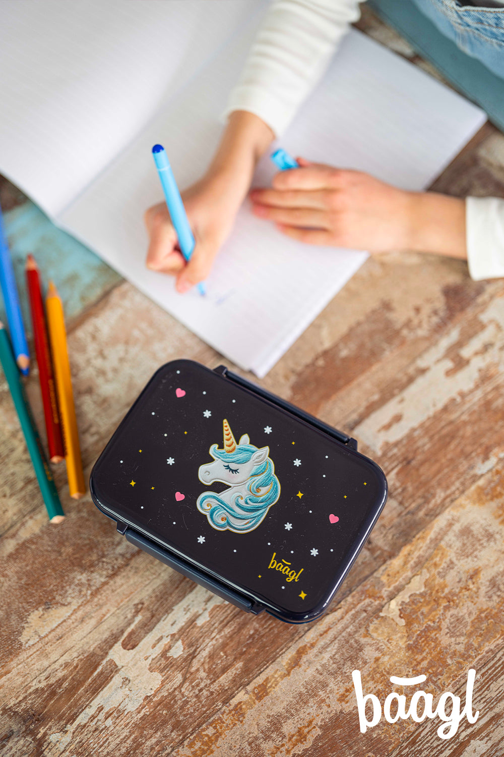 Box na svačinu s přihrádkami Unicorn Gold