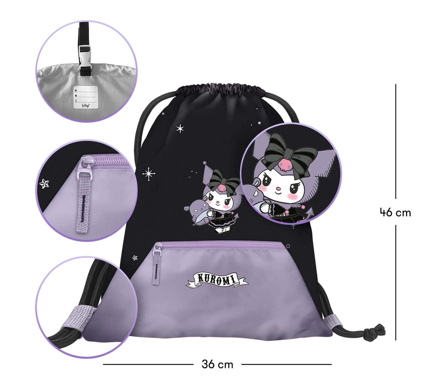 Sáček s kapsou Kuromi Fortune Dream