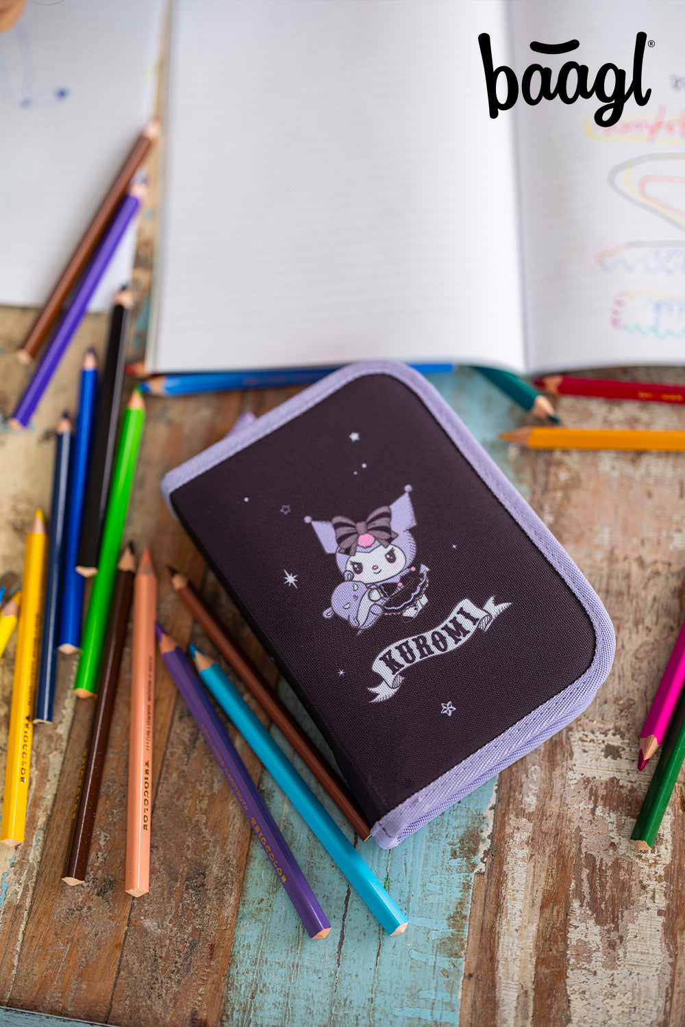 Školní penál jednopatrový Kuromi Fortune Dream