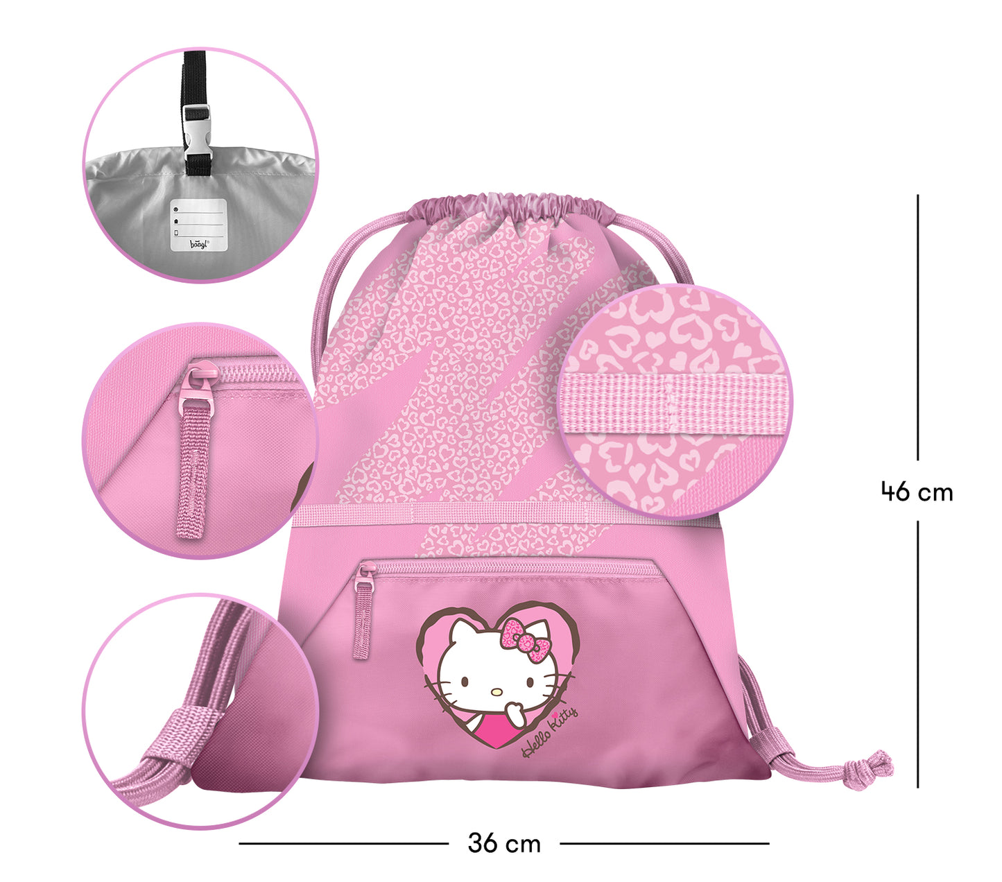 Sáček s kapsou Hello Kitty Sweet Leopard