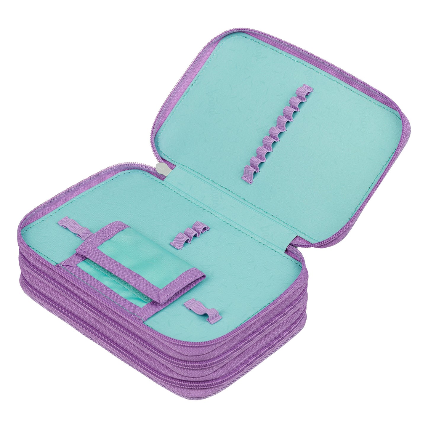 Školní penál třípatrový s náplní Lavender